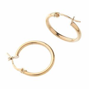 Thick Tube Hinged Hoops .80” long in 10K Yellow Gold